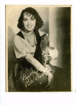 Vintage Early Movie Star Fan Photo Bebe Daniels Printed Signature Actress