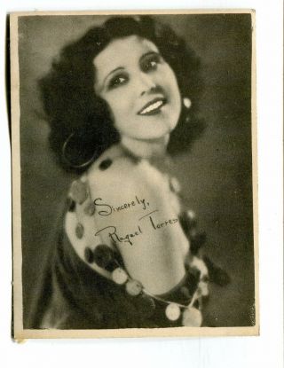 Vintage Early Movie Star Fan Photo Raquel Torres Printed Signature Actress
