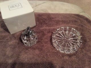 Mikasa Heavy Crystal Lighter & Ashtray Matching Set Vintage Made In Germany