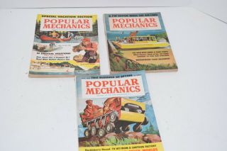 Vintage Set 3 1960 Popular Mechanics Magazines - May/jun/sep