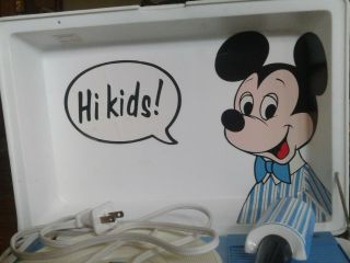 1960s Vintage Mickey Mouse Walt Disney Portable Turntable Record Player