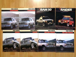 Group 8 1988 Dodge Ram Pickup Ramcharger Dakota Raider Ram 50 Brochures