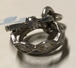 Vintage Set Of 3 Silver Rings.  Including Full Eternity Ring.  For Charm Bracelet.