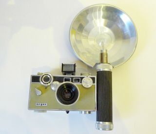 Argus C3 With Light Meter,  Case,  And Flash - -