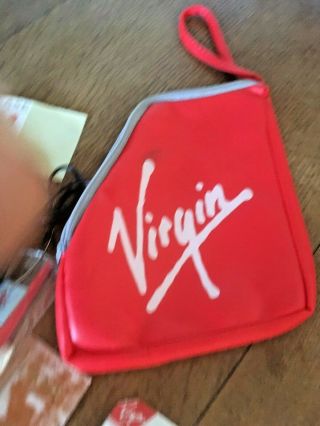 Retro Virgin Airways Travel Kit Headphones Comb Sick Bag Nail File