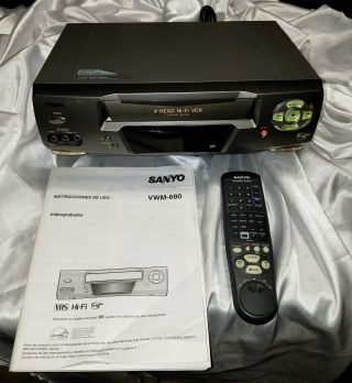 Sanyo Vwm - 680 Hi - Fi Stereo Vcr - Plays Records