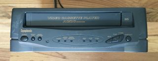 Symphonic Ac/dc 12v/120v Vhs Video Cassette Player Vintage Vp - 19wf,  Remote - Cords