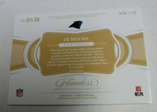 2018 Flawless D.  J.  MOORE DJ /20 Autograph Jersey card CAROLINA PANTHERS auto 3