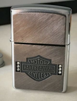 Harley - Davidson Zippo Lighter Bar & Shield Crystals