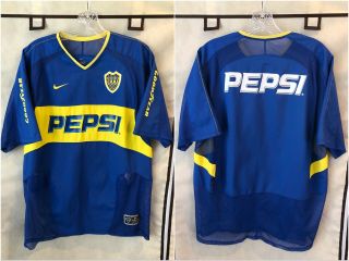 Boca Juniors 2003/04 Home Soccer Jersey Large Nike