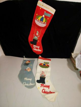 Vintage Christmas Decoration Elf Stockings Japan