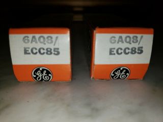 2 N.  O.  S.  GE 6AQ8 ECC85 tubes - Old Stock / In Boxes M8NT ESTATE L@ - K 2