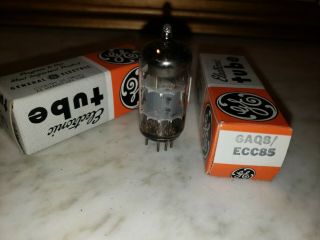 2 N.  O.  S.  GE 6AQ8 ECC85 tubes - Old Stock / In Boxes M8NT ESTATE L@ - K 3
