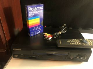 Panasonic Pv - V4611 Vcr Video Cassette Recorder Vhs With Remote Cables Blank Tape