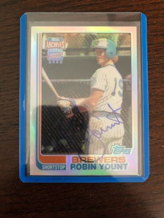 2002 Topps Archives Reserve Certified Autograph Chrome Refractor Robin Yount Hof
