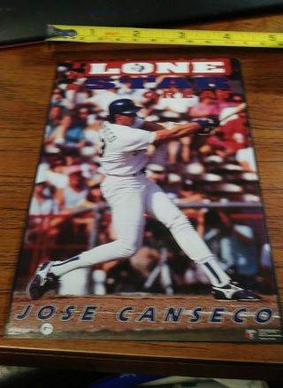 Vintage The Lone Star Great Jose Canseco Promo Poster Costacos Brothers Rangers
