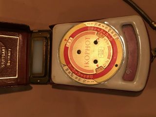 Vintage Zeiss Ikon Ikophot Light Meter & Leather Case & Chain - - Sweet 2
