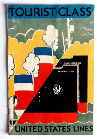 United States Lines Ss Manhattan Washington 1933 Art Deco Print Harold Kee Welch