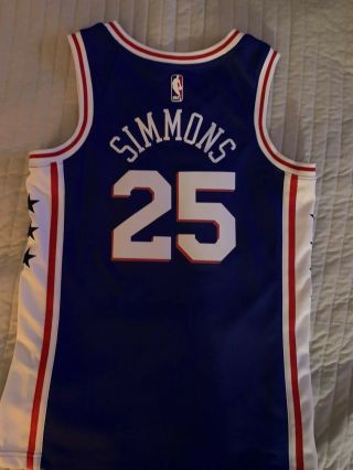 Ben Simmons 25 Philadelphia 76ers Blue Men ' s Swingman Jersey Small 3