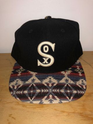 Vintage Chicago White Sox Aztec American Needle Hat Cap Strapback Cooperstown