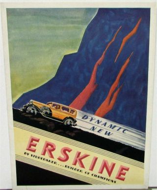 1930 Studebaker Erskine Sedan Coupe Landau Color Sales Brochure Folder