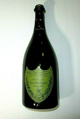 Vintage Empty 1993 Cuvee Dom Perignon Champagne Bottle 750 Ml Green