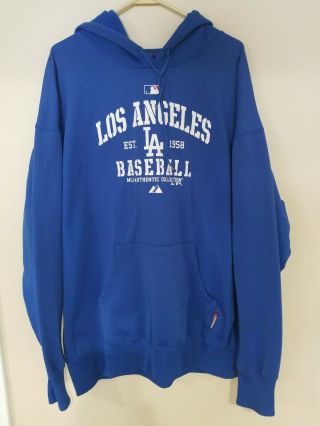 Majestic Therma Base Actual Mlb Team Issue Los Angeles Dodgers Hoodie - Size Xl