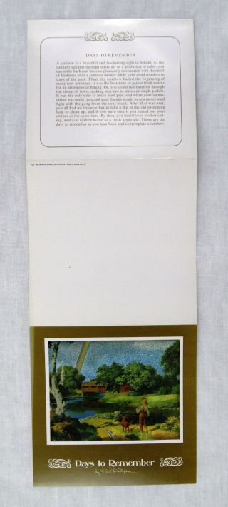 Vintage 1970 ' s Paul Detlefsen Days to Remember Color Foil Etch Fold Out Card 3