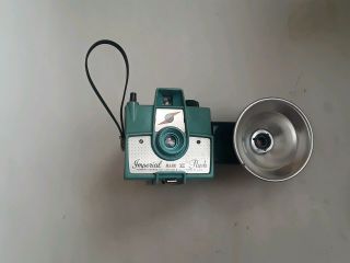 Vintage 1960s Imperial Mark Xii Camera With Flash & Strap In Blue Og