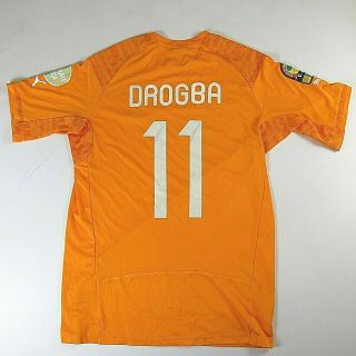 Ivory Coast 2015 Puma 11 Didier Drogba Shirt Jersey Camiseta Large L Caf