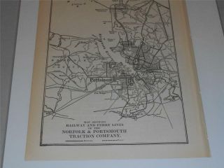 Map of the Railway & Ferry Lines of the Norfolk & Portsmouth Co.  1908 2