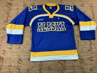 K1 Uaf University Of Alaska Fairbanks Nanooks College Hockey Jersey Youth Sz M