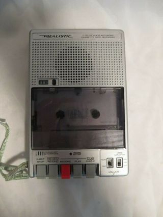 Vintage Voice Activated Cassette Recorder.  Realistic brand model CTR - 75 2