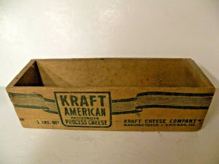 2 VINTAGE KRAFT AMERICAN PROCESS CHEESE & PIMENTO PROCESS CHEESE WOODEN BOXES 2
