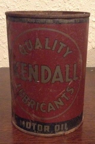 Vintage Kendall Quality Lubricants Motor Oil Can