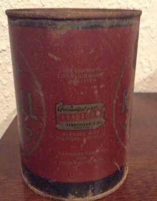 Vintage Kendall Quality Lubricants Motor Oil Can 3
