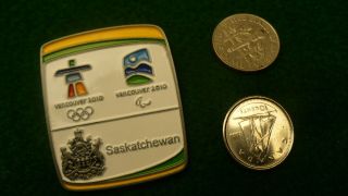 Saskatchewan Tourism Paralympic & Olympic Logo 2010 Vancouver Lapel Pin 62