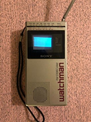 Vintage Sony Fd - 30a Watchman Am/fm Radio Tv Portable Handheld Television