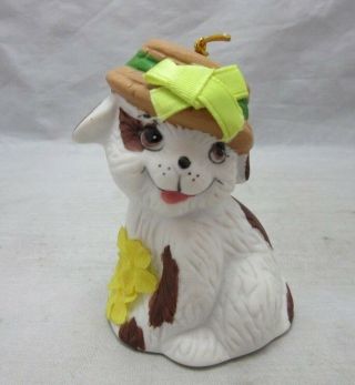 Vintage Giftco Puppy Dog Figural Ceramic Bell