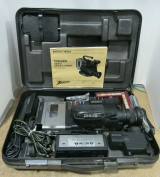 Zenith Vm6000 - Video Movie Camera Camcorder Vhs C W/ Carrying Case