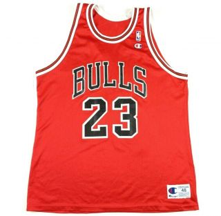Vtg 90s Champion Mens Michael Jordan Chicago Bulls Nba Basketball Jersey 48 Xl