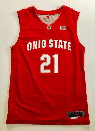 Evan Turner 21 Nike Elite Ohio State Buckeyes Medium Men Sewn Basketball Jersey
