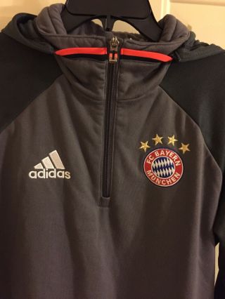 Fc Bayern Munchen Adidas Climawarm Half Zip Removable Hooded Jacket Men 