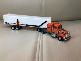 Vintage Yatming Interstate Systems Tractor Trailer 1/100 Scale Made In Hong Kong