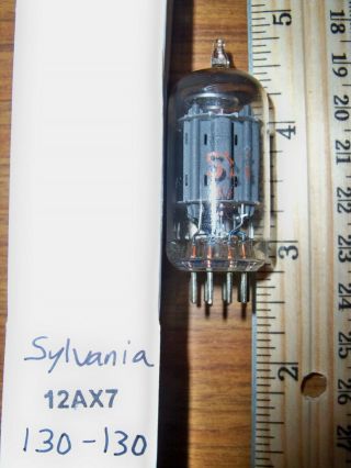 Strong Sylvania Long Gray Plate O Getter 12ax7 / Ecc83 Tube - 130/130