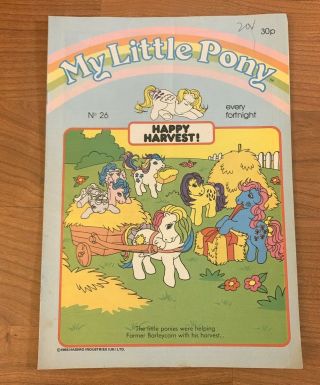Vintage My Little Pony G1 Uk Comic Book Issue Nº 26 Happy Harvest 1986 Ponies