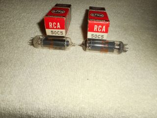 Pair Rca 50c5 Vacuum Tubes Vintage Nos / Nib 1950 