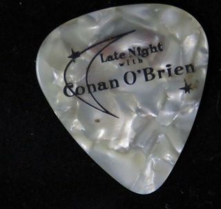 tv ' s CONAN O ' BRIEN GUITAR PICK - vintage WHITE pearl 2
