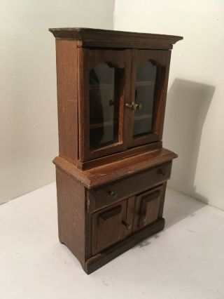 Vintage Dollhouse Miniatures Wooden Hutch w/ Moving Parts 62 2