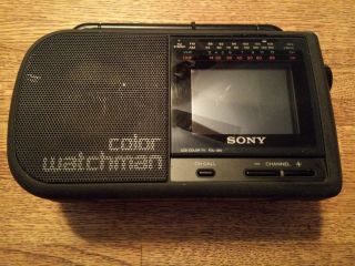 Vintage Sony Color Watchman Lcd Color Tv Fdl - 380